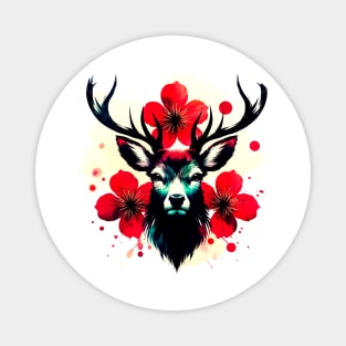 Flowerfull Deer. Magnet